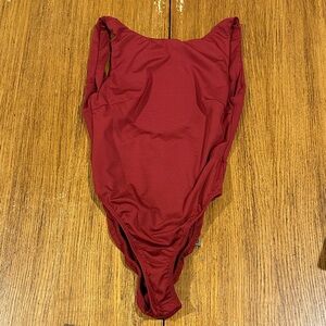 PRINCESS POLLY Red Wine Body Suit
